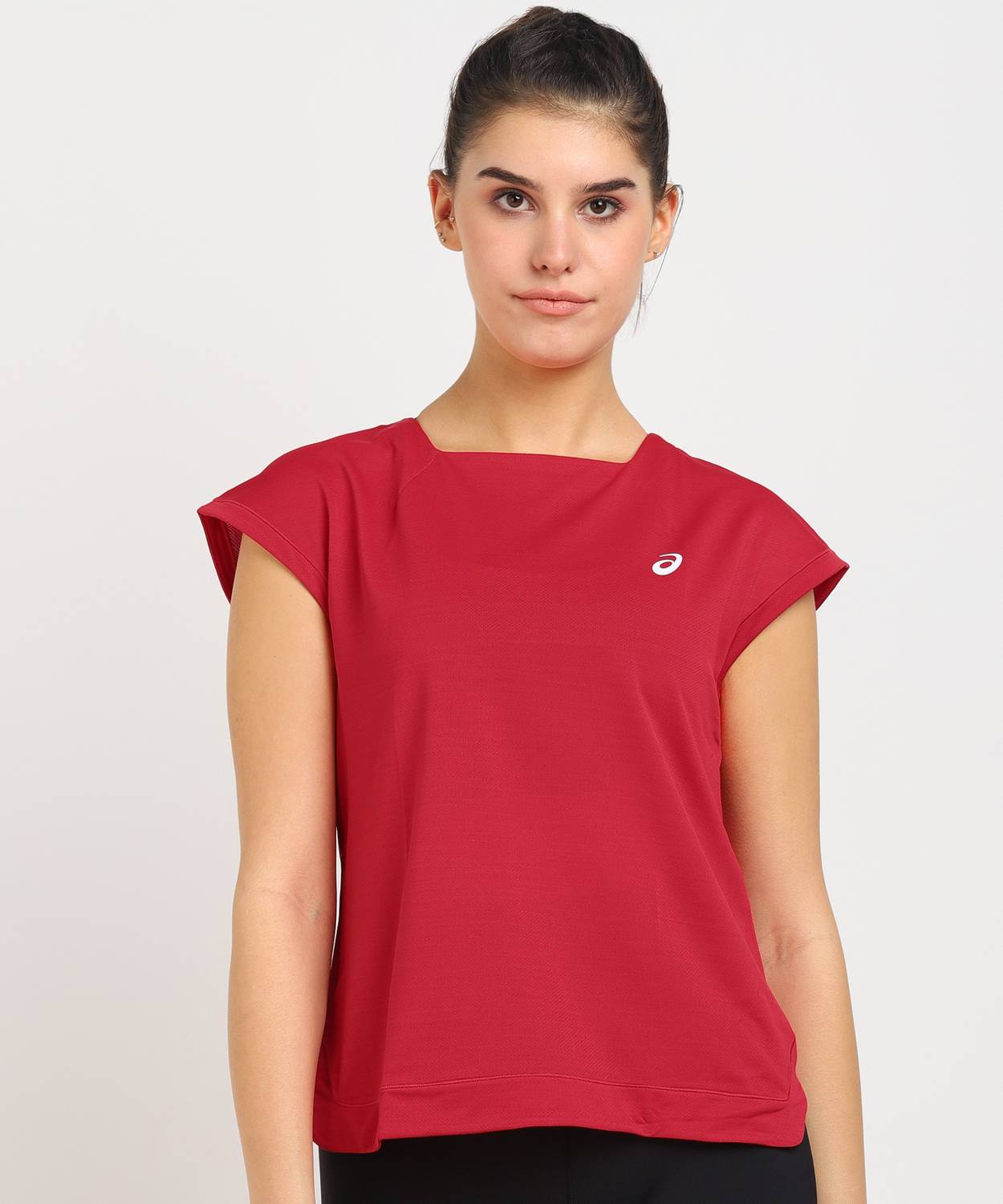Asics Solid Women Round Neck Pink T-Shirt