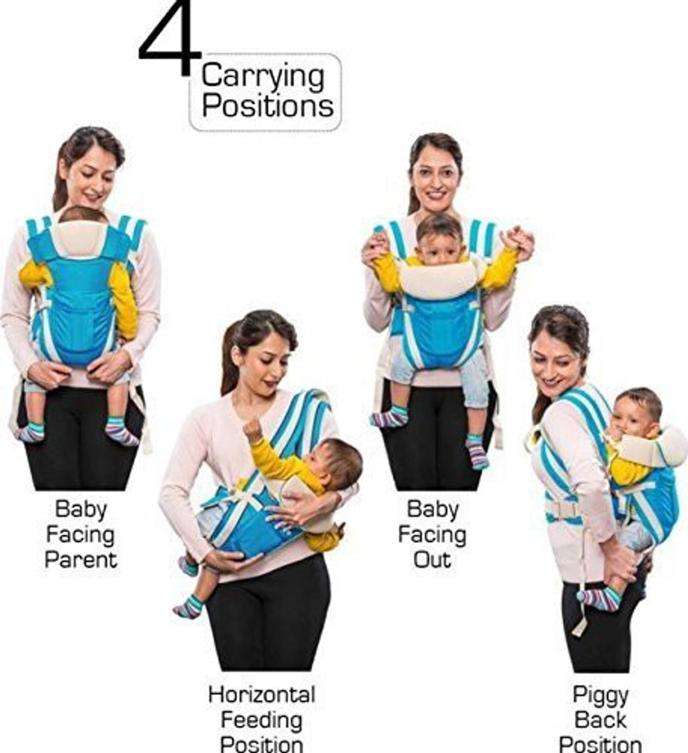 Image of Mom And Son Breathable Carrier 4 in 1 Infant Backpack Baby Carrier