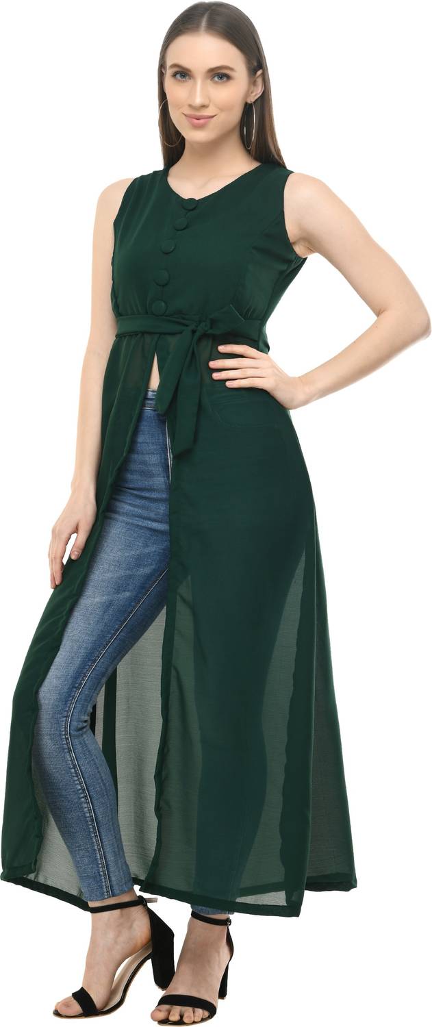Bright Fly Women Fit and Flare Green Maxi/Full Length Dress