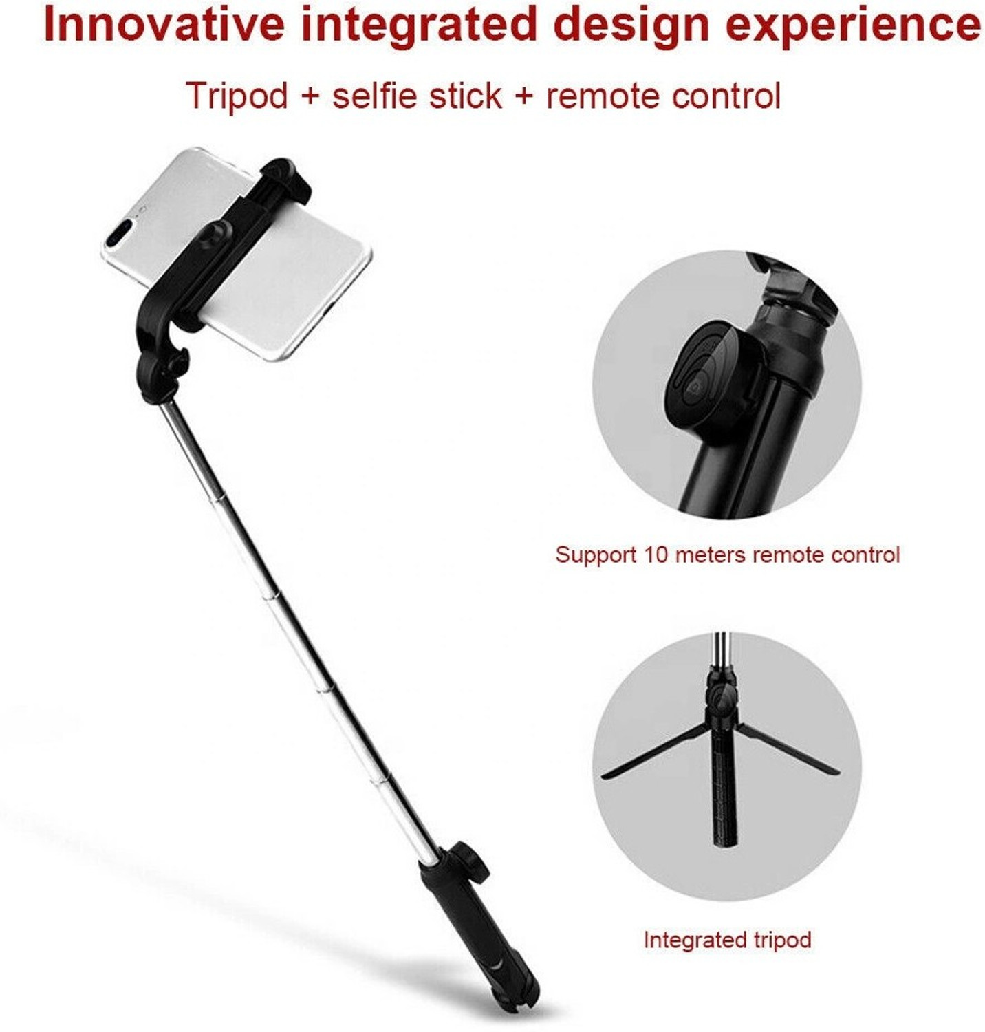 Image of SOJUBA Mini Tripod Stand for Smartphones Bluetooth Selfie Stick mono-pod Mobile Holder