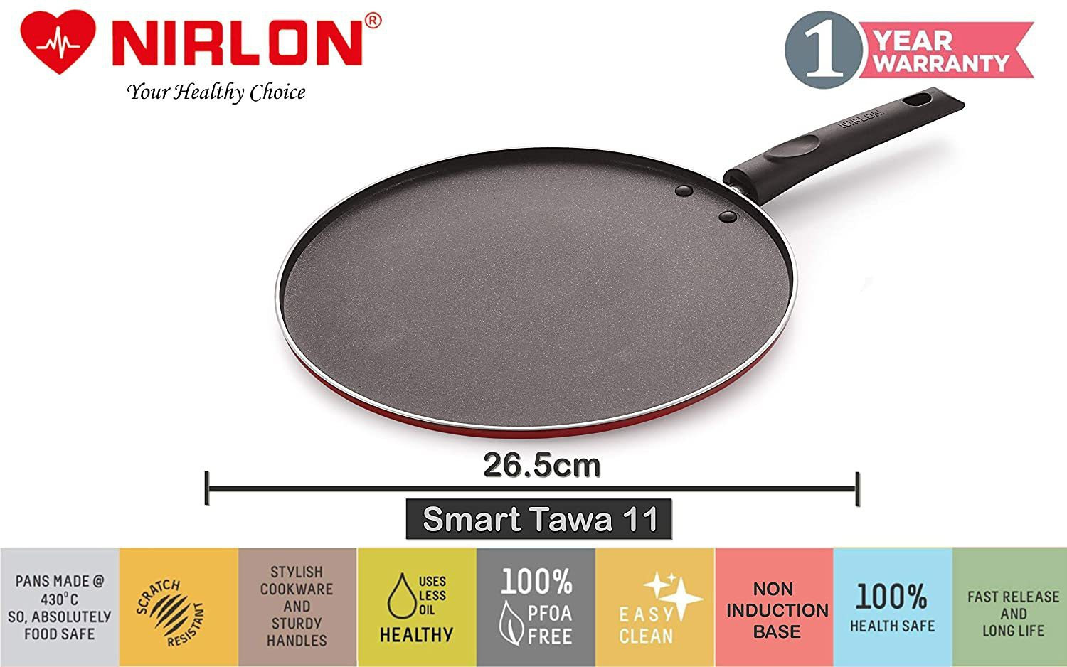 Image of NIRLON Tawa 26.5 cm diameter