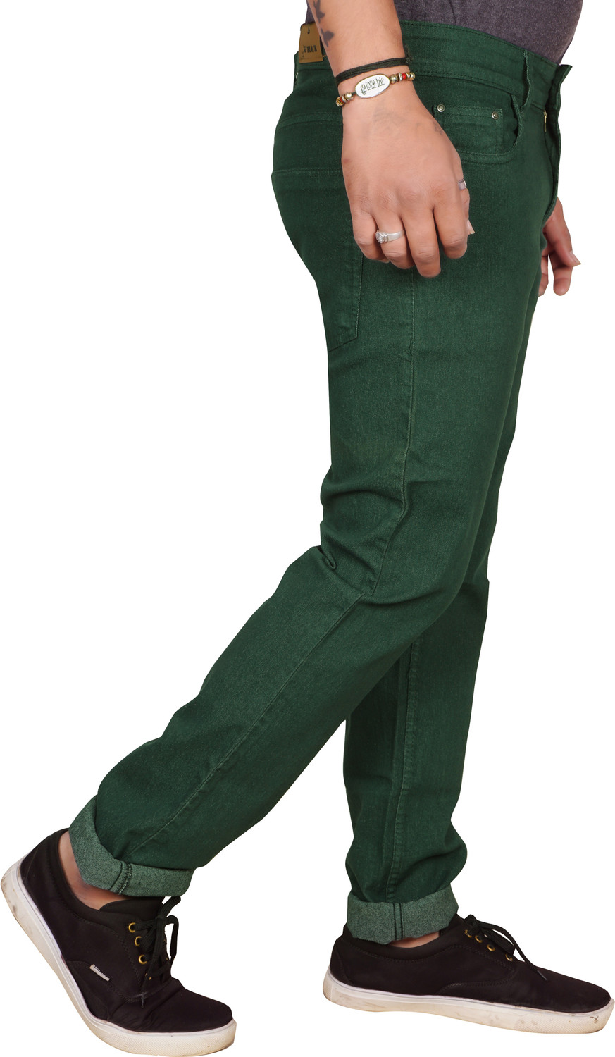 Image of JUST BLACK Regular Men Dark Green Jeans