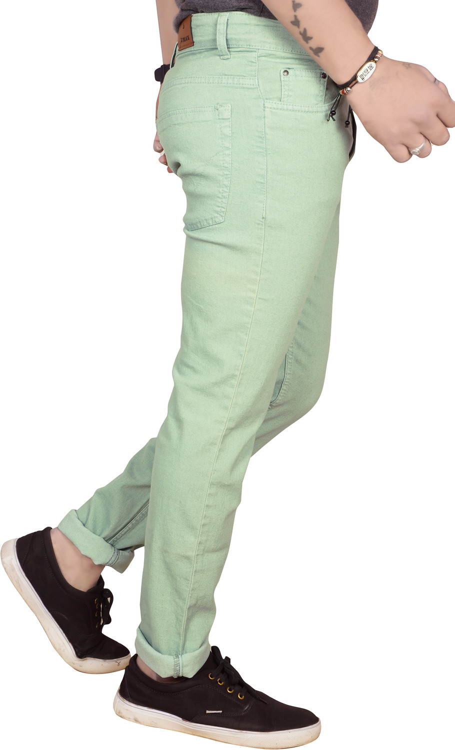 Image of JUST BLACK Regular Men Light Green Jeans