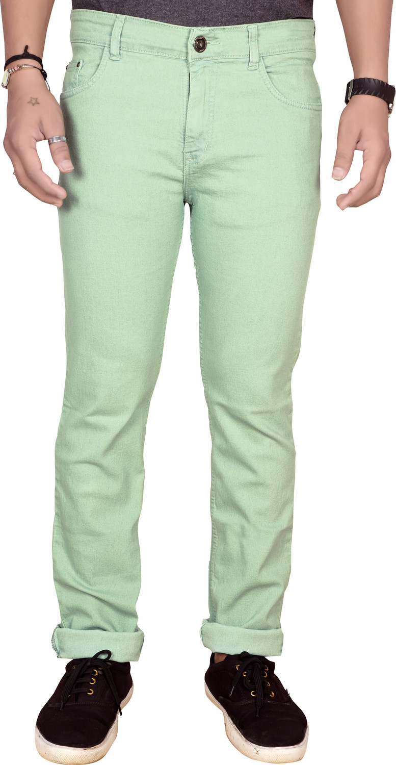 Image of JUST BLACK Regular Men Light Green Jeans