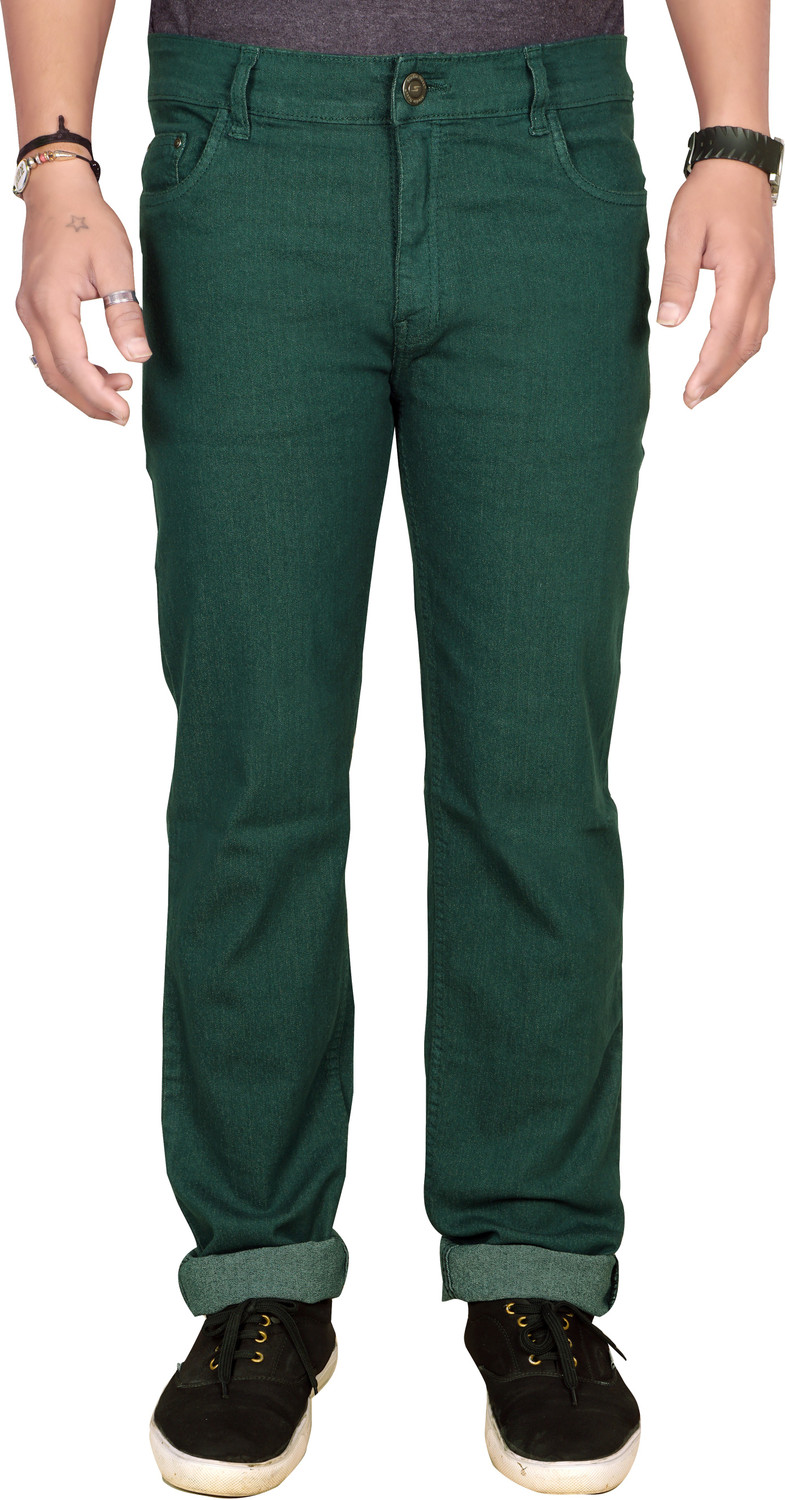 Image of JUST BLACK Regular Men Dark Green Jeans