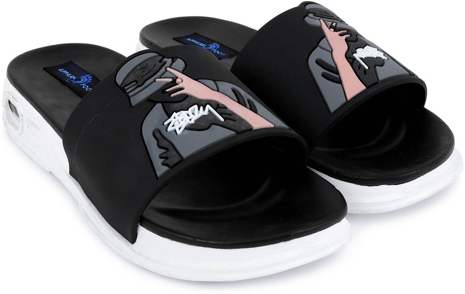 Apparel4Foot Men Men Sliders New Printed Michael Pattern Slides | Boys Casual Chappals | Home Slides| Slides Footwear for Men | Perfect Flipflops For Daily Wear Slides Slides