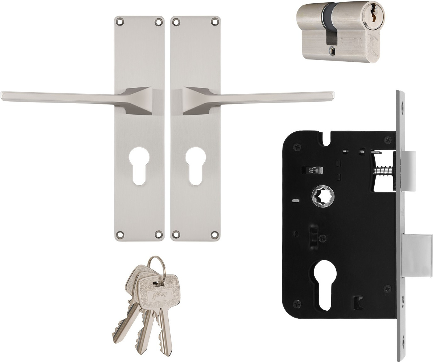 Image of Godrej Locks Steel Matte Door levers