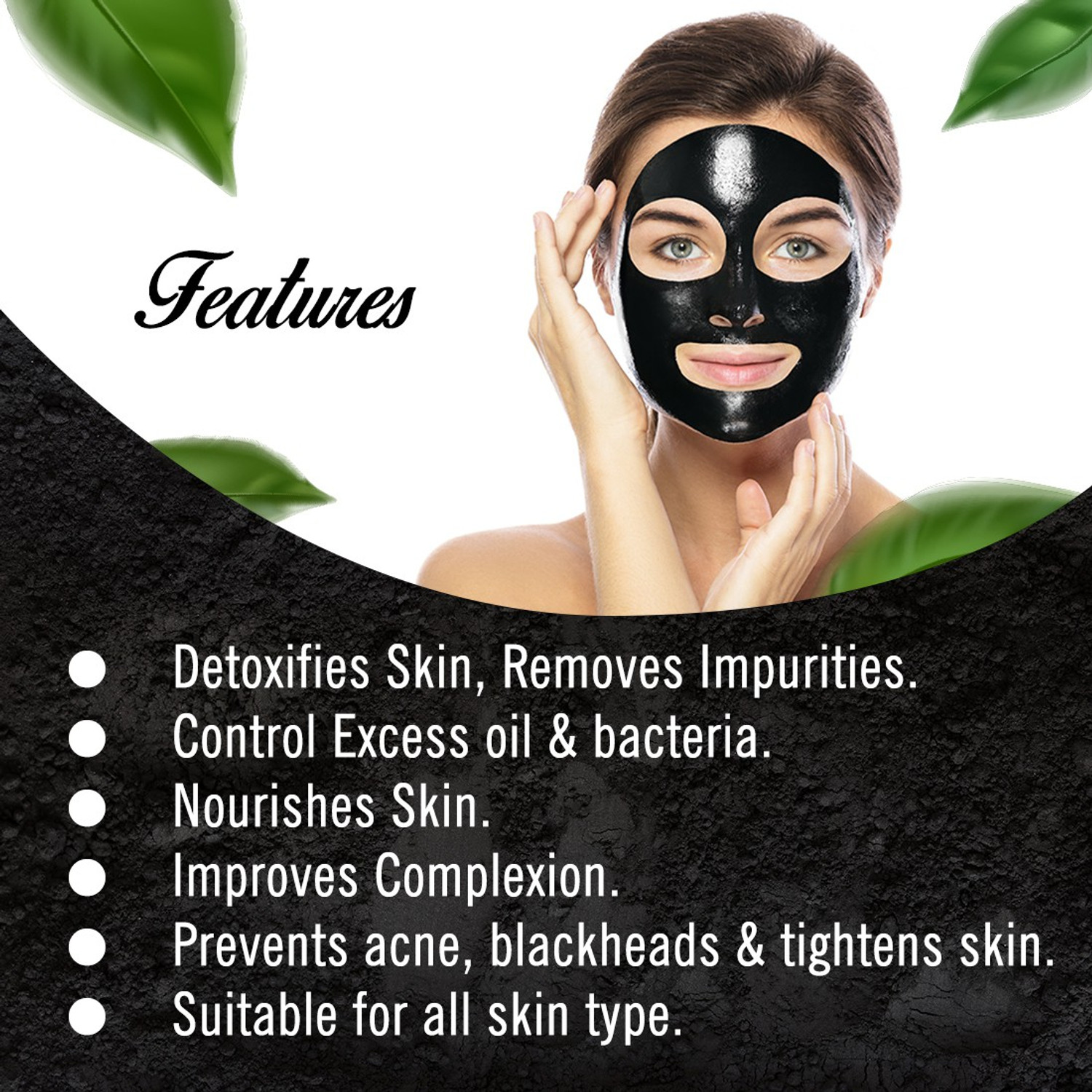 Image of KEYA SETH AROMATHERAPY Charcoal Peel Off Mask, Blackhead & Dead Skin Removal Tightens Pores, Deeply Cleanses for Men & Women Enriched with Vitamin C & Rose Extract & Activated Charcoal (50ml X 2)
