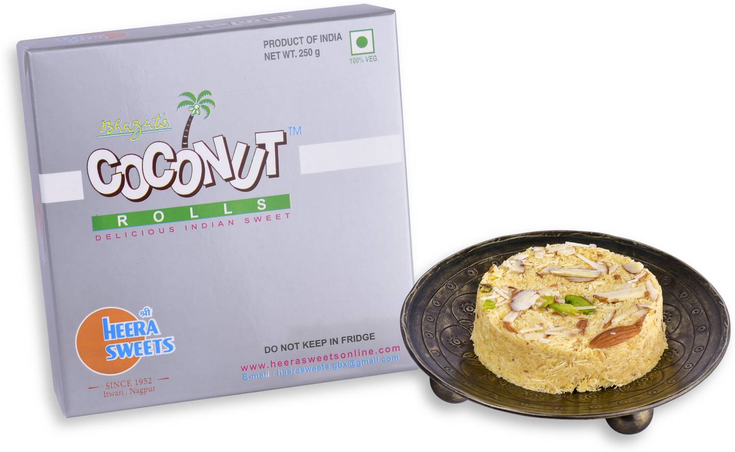 Bhagat's Heera Sweets CocoNut Rolls Delicious Indian sweet