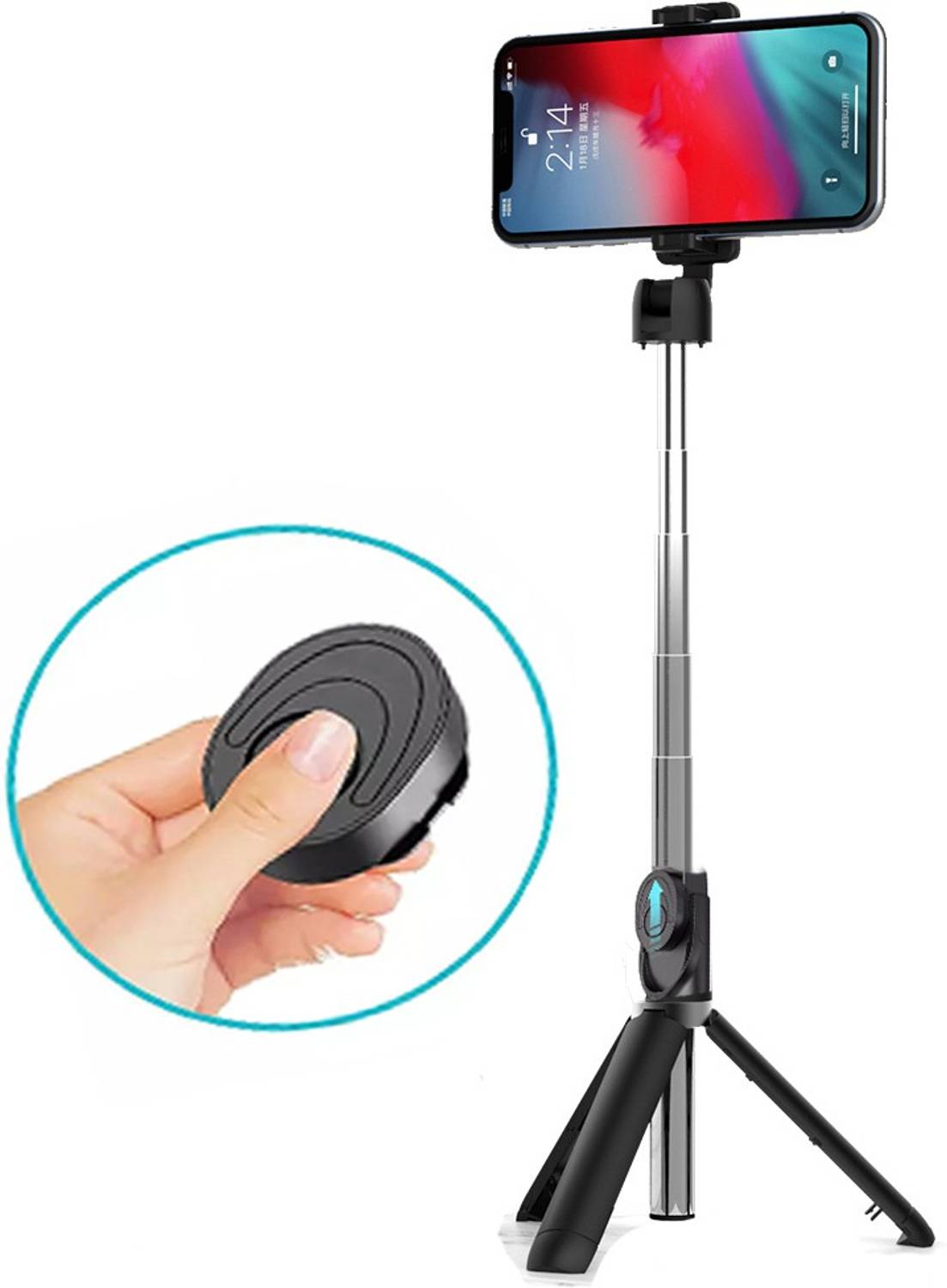 Planetoid HIGH QUALITY XT002 WIRELESS SELFIE STICK MULTI-FUNCTION WIRELESS BLUETOOTH Tripod, Tripod Ball Head, Tripod Kit