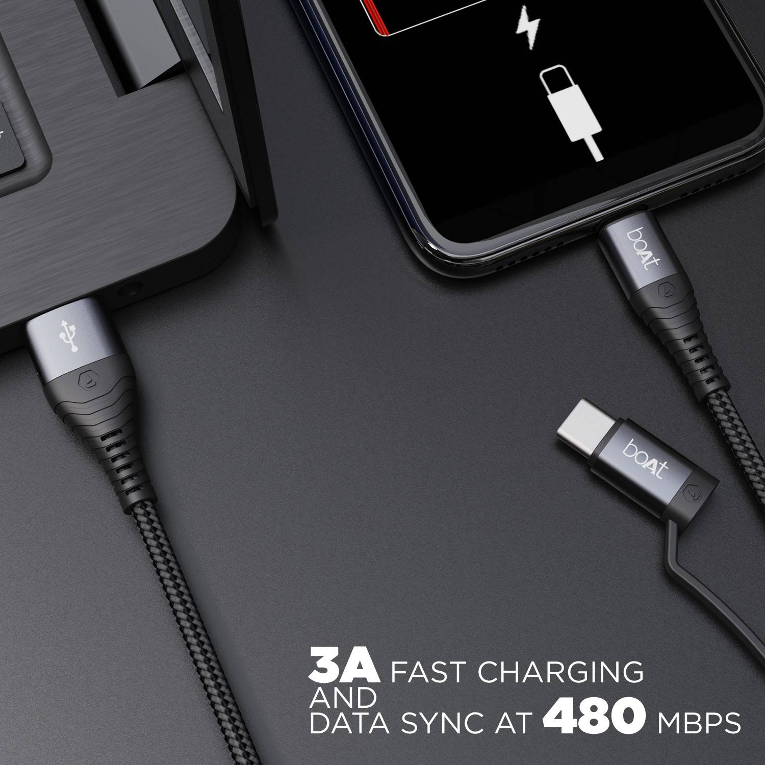 boAt 4-in-1 Cable 3A 1.5m Deuce USB 330 - Image 4