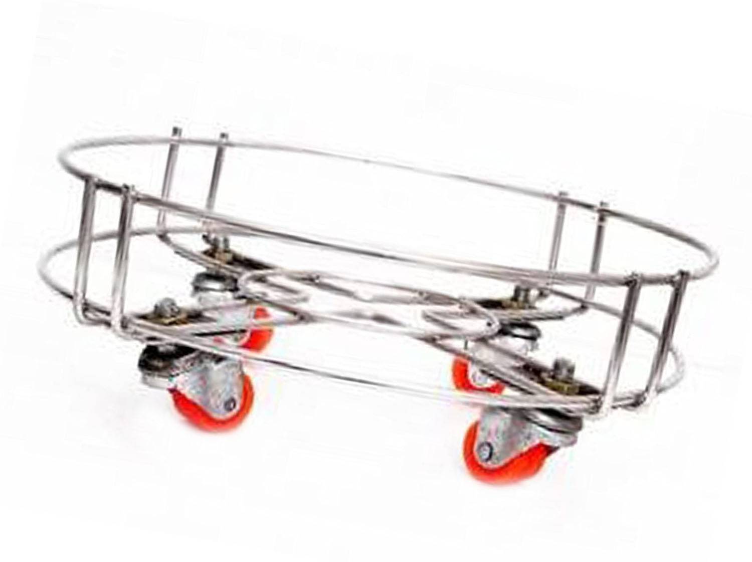 Bristle Heavy Stainless Steel Cylinder Trolley with Heavy Wheels | Gas Trolly / Cylinder Stand Gas Cylinder Trolley