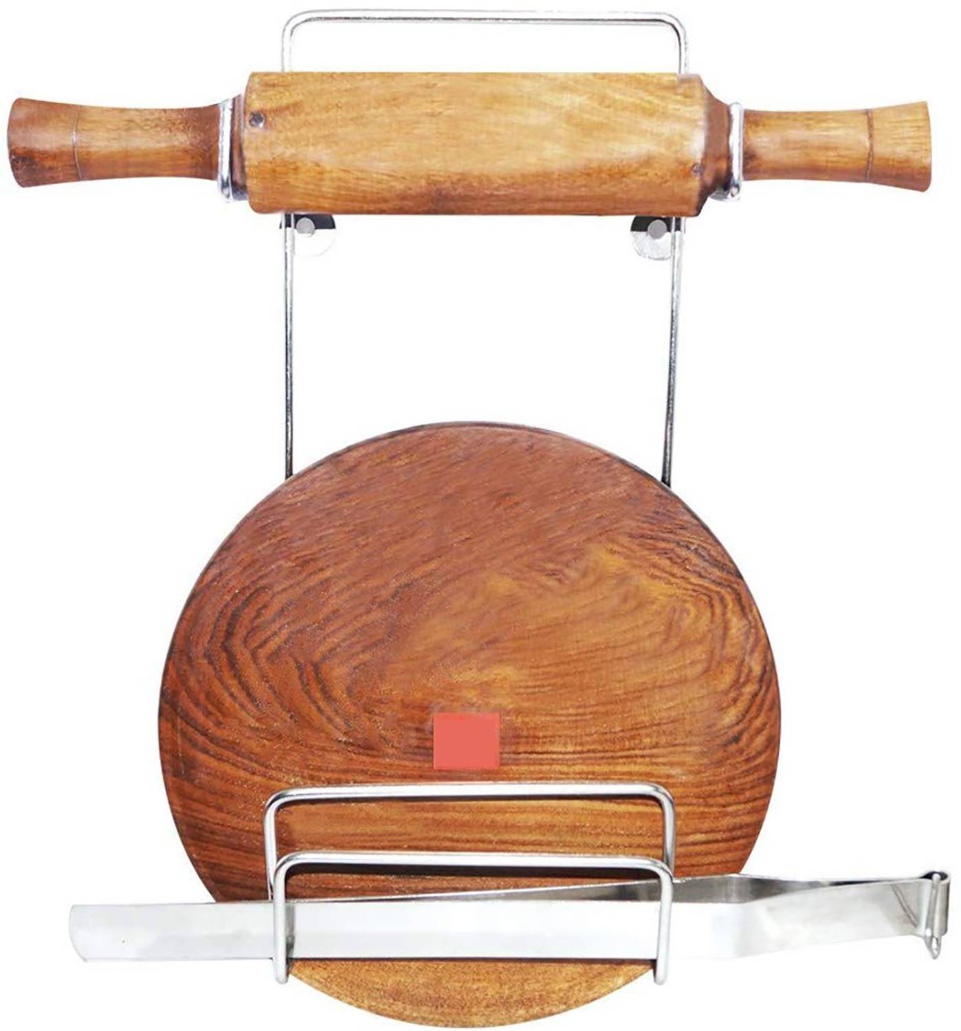 Bristle Chakla/Belan Kitchen Rack Steel Super Quality 3in1 Stainless Steel Belan and Chakla Stand, Belan Tawa Chimta, Lightweight, Durable Chakla Holder for Kitchen,