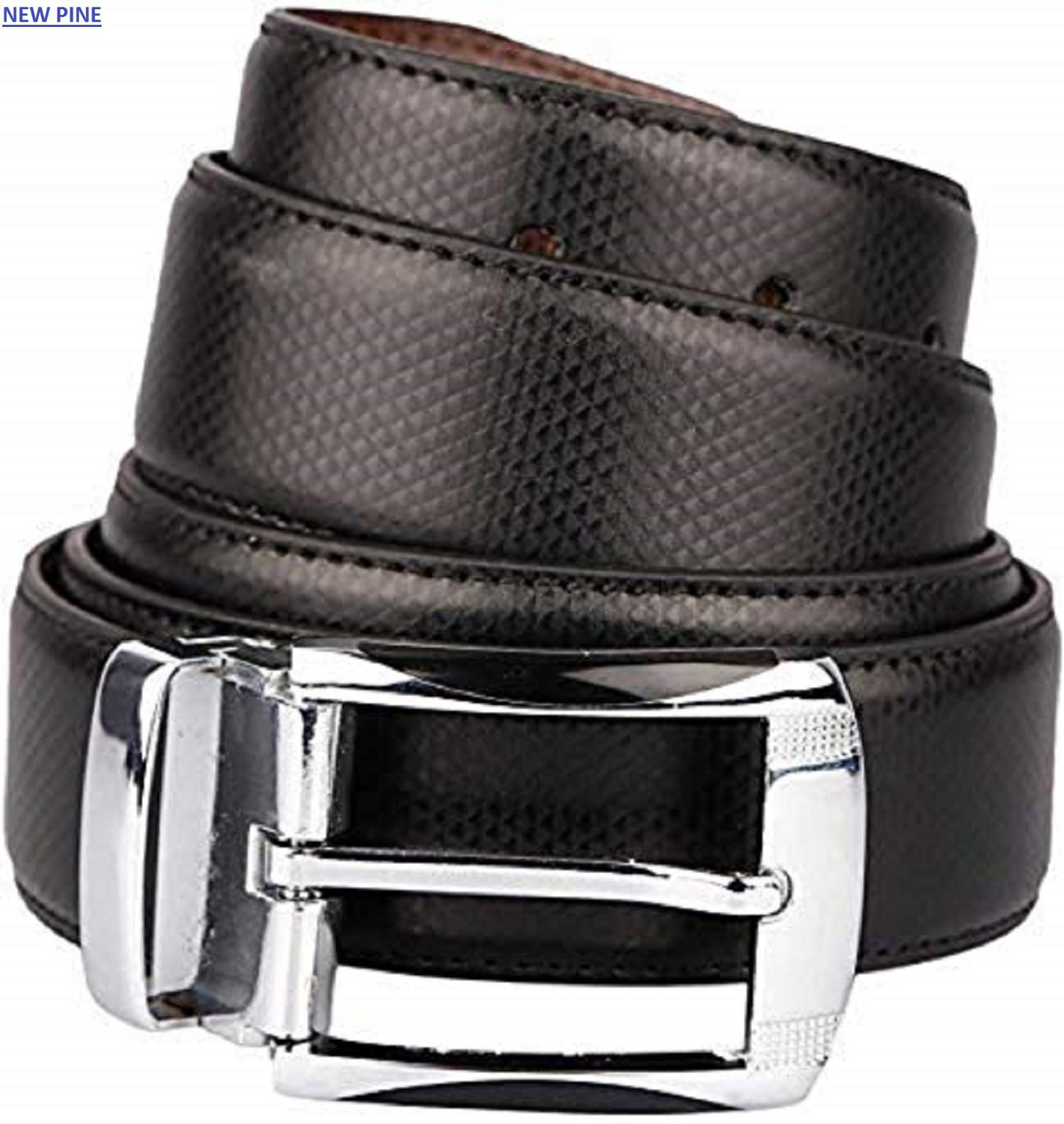 Image of new pine Men Formal, Casual, Party, Evening Black, Brown Artificial Leather Reversible Belt