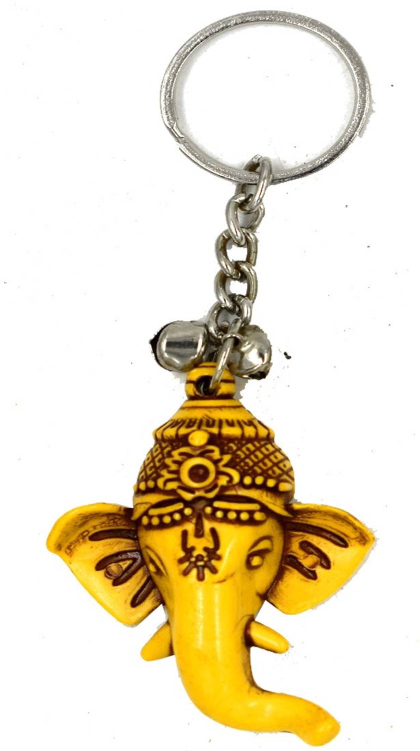 AFH Antique Yellow First Pray Lord Ganesh Religious Key Chain Key Chain