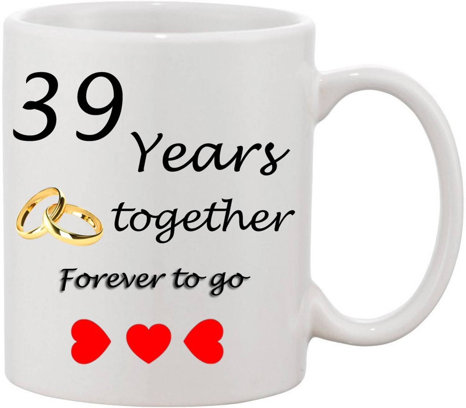 JAIPURART "39 Year Wedding Anniversary Gift For Him And Her" "39th Year  Relationship mug" "39 Years Of Love Celebration" "Best Anniversary Gift" " 39th Anniversary For Husband & Wife" 39th Year Complete In