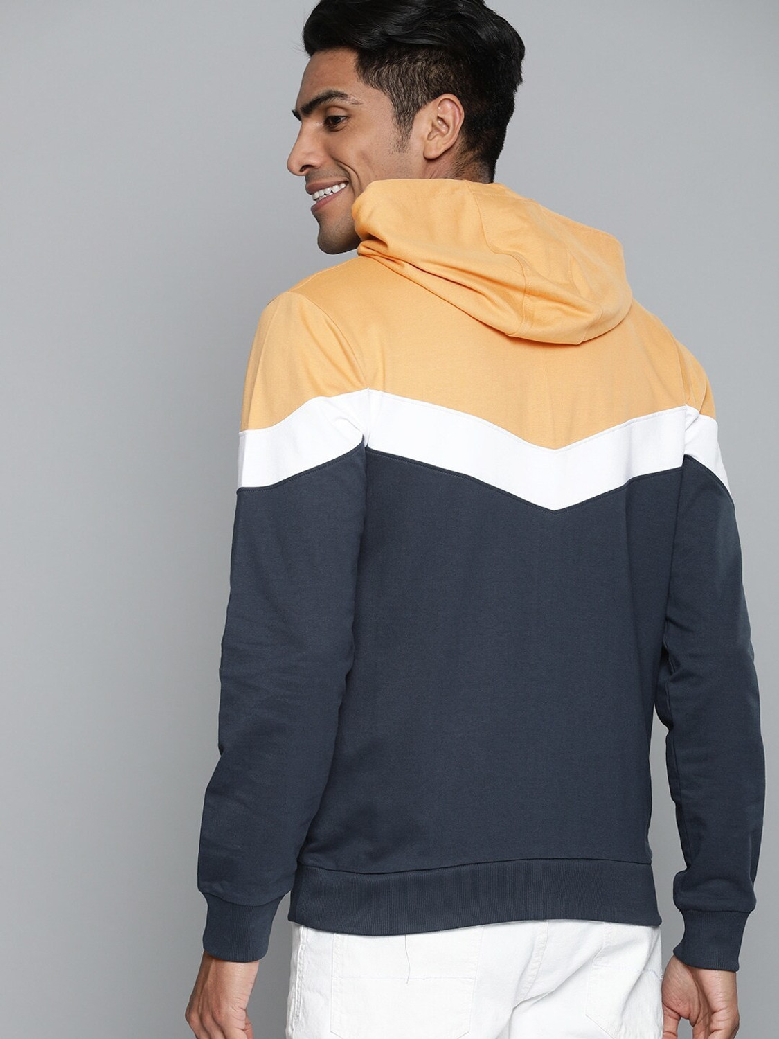 Image of Mast & Harbour Full Sleeve Color Block Men Sweatshirt