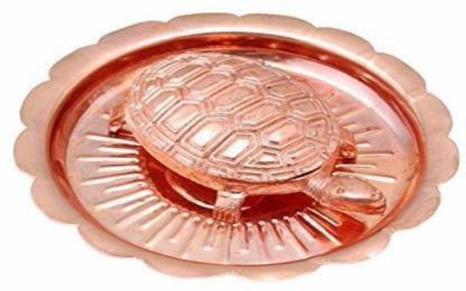 Angelic M&C Vastu Turtle Tortoise Plate Set, Standard, Copper, 1 Piece Copper