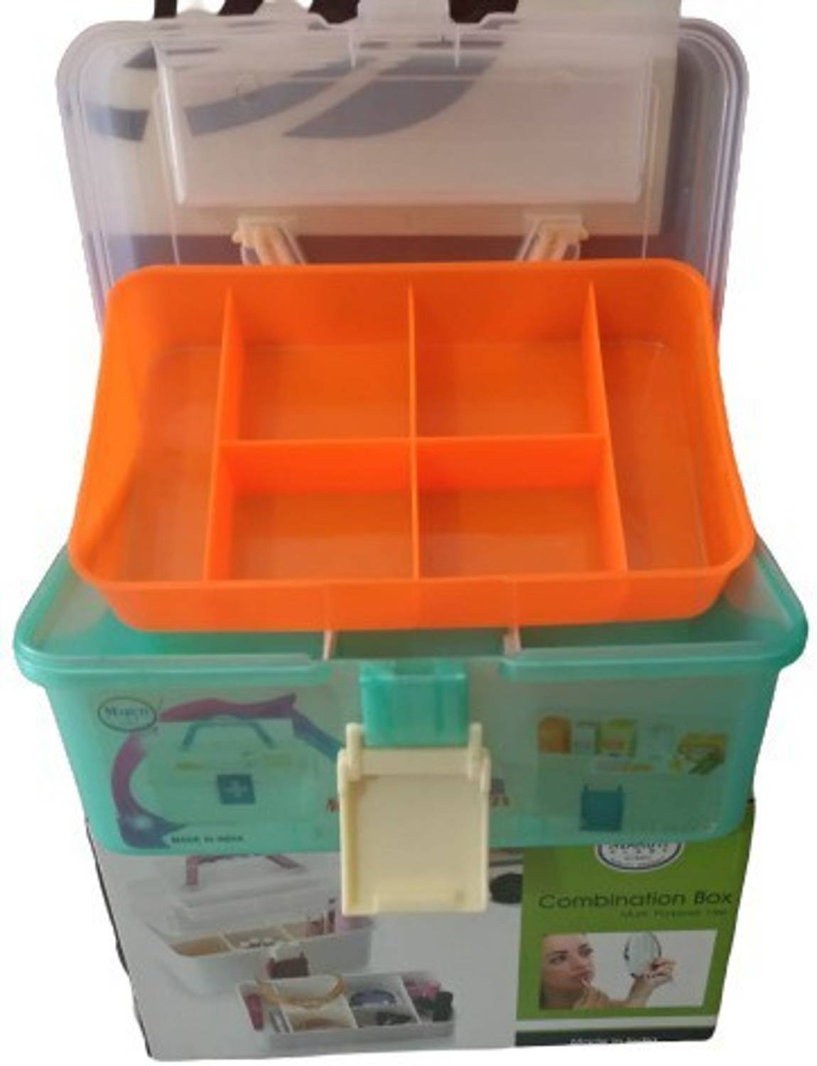 4square 4s Portable Storage Box, Multi-Layers Storage Bins Home Storage Containers with Large Capacity, Handle Design, Safety Buckle, for Medicine, Tool, Travelling Storage Medicine Dispenser