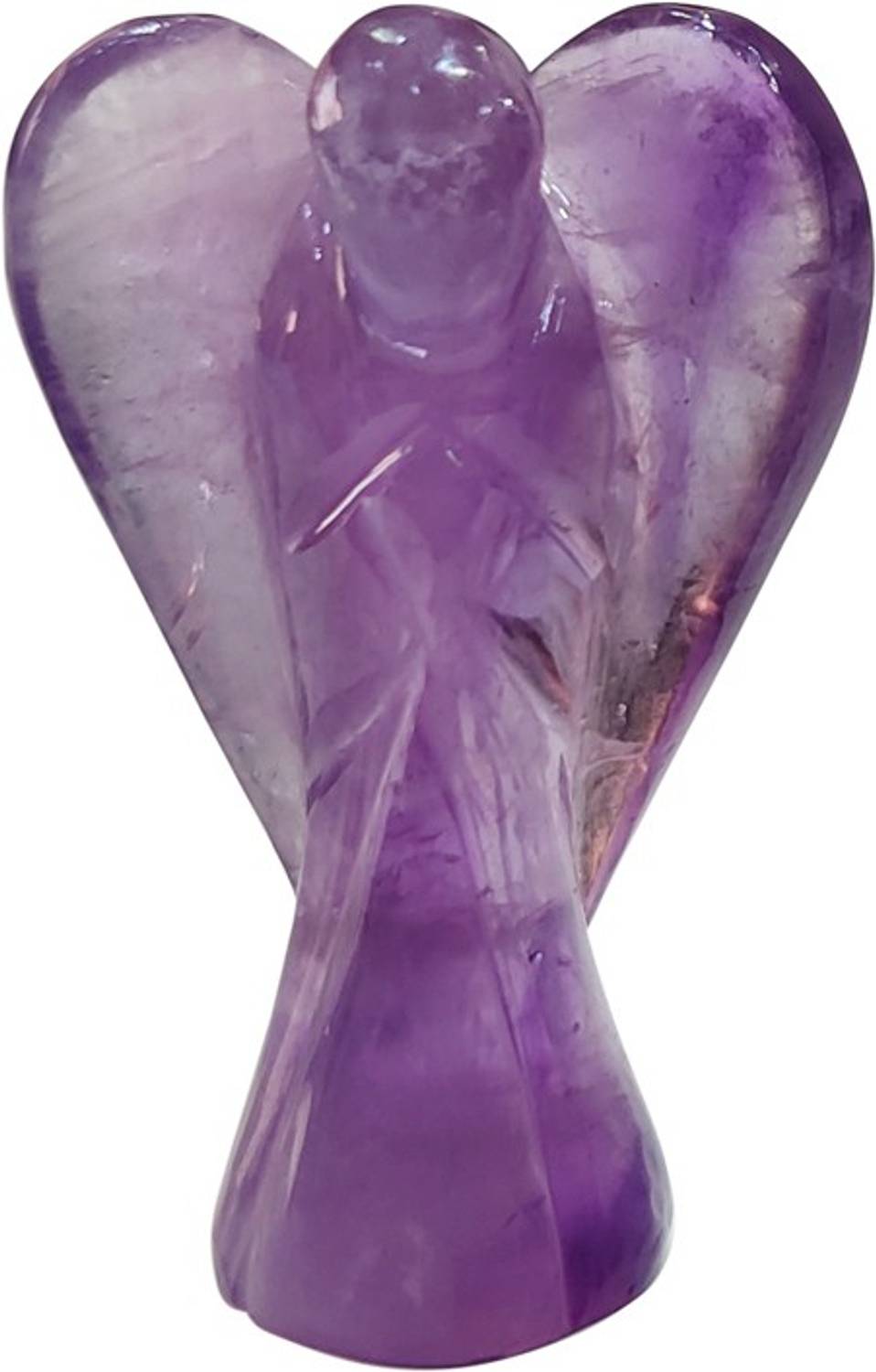 9dzine Amethyst Stone Angel,Pocket Angel Figurines,Angel Wings-1 Inch,Purple Decorative Showpiece  -  3 cm