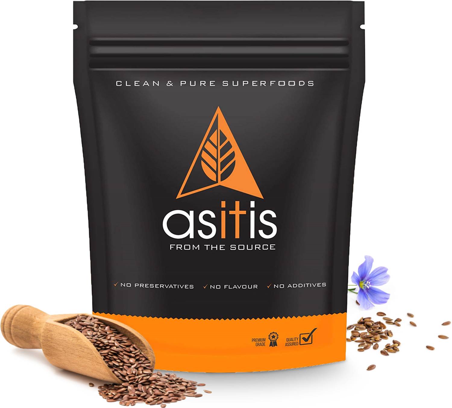 AS-IT-IS Nutrition Organic Flax Seeds - 600g | Excellent Vegan Source Of Omega-3s | Antioxidant-Rich | Fibre-Rich | Nutritious Brown Flax Seeds