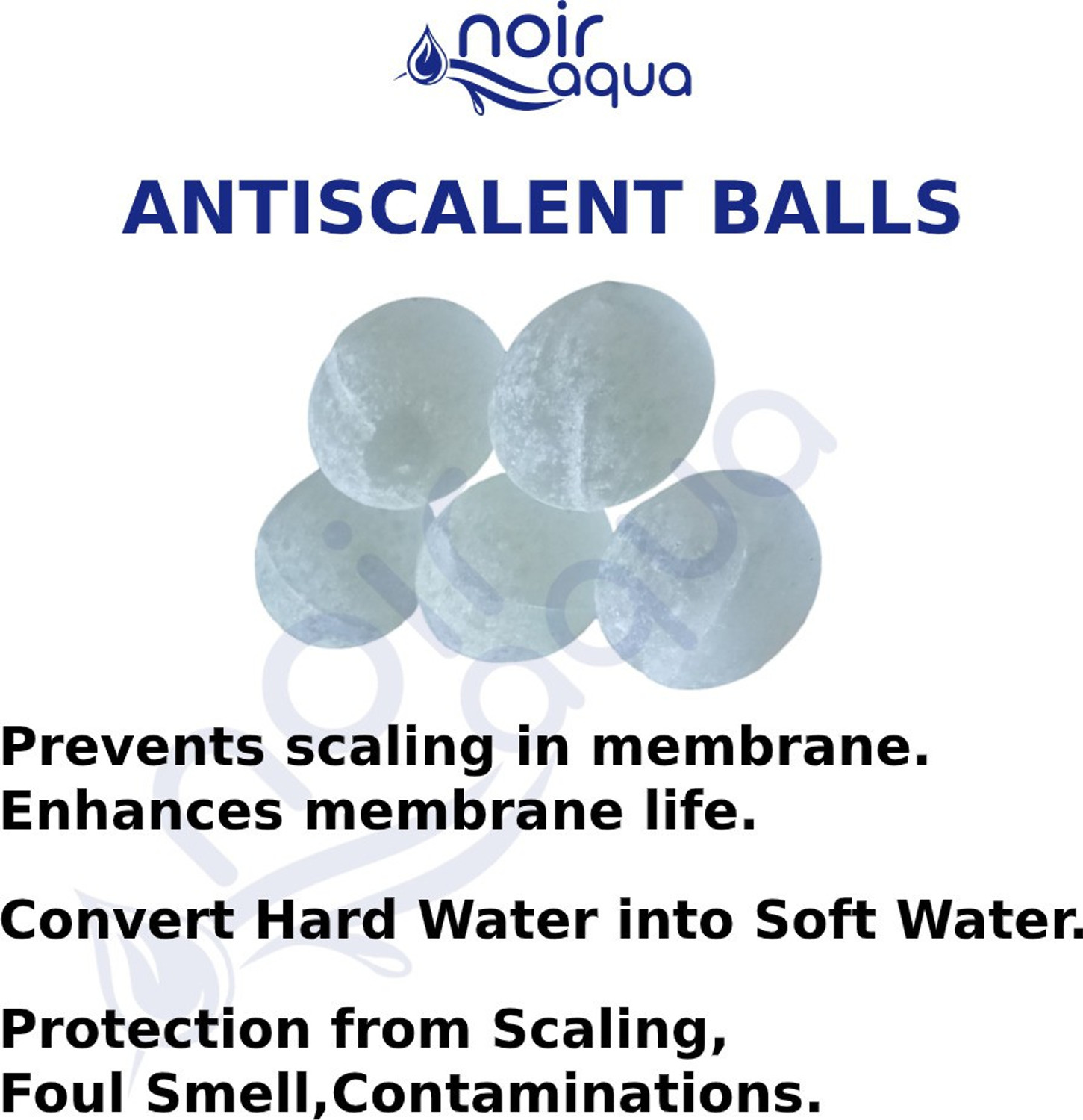 Image of Noir Aqua 25pcs Pre Filter Antiscalant Balls For All Types Of Water Purifier RO - Convert Hard Water into Soft Water, Prevents Scaling in Membrane, Spun Filter Cartridge Candle Solid Filter Cartridge