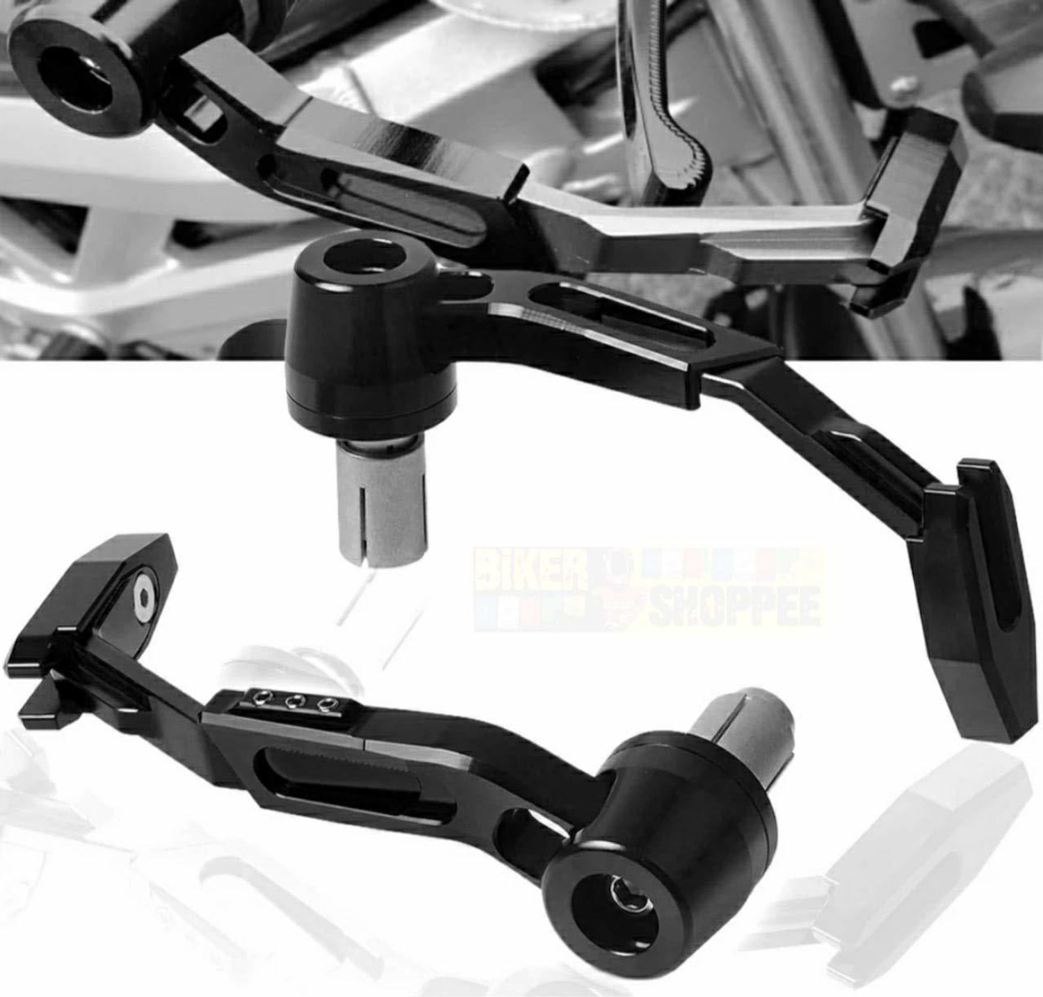 Image of auto trends MOTORCYCLE ADJUSTABLE BRAKE CLUTCH LEVERS PROTECTOR BRUSH MOTORCYCLE PROGUARD SYSTEM GUARD CNC LEVER PROTECTOR GUARD BLACK Handlebar Hand Guard