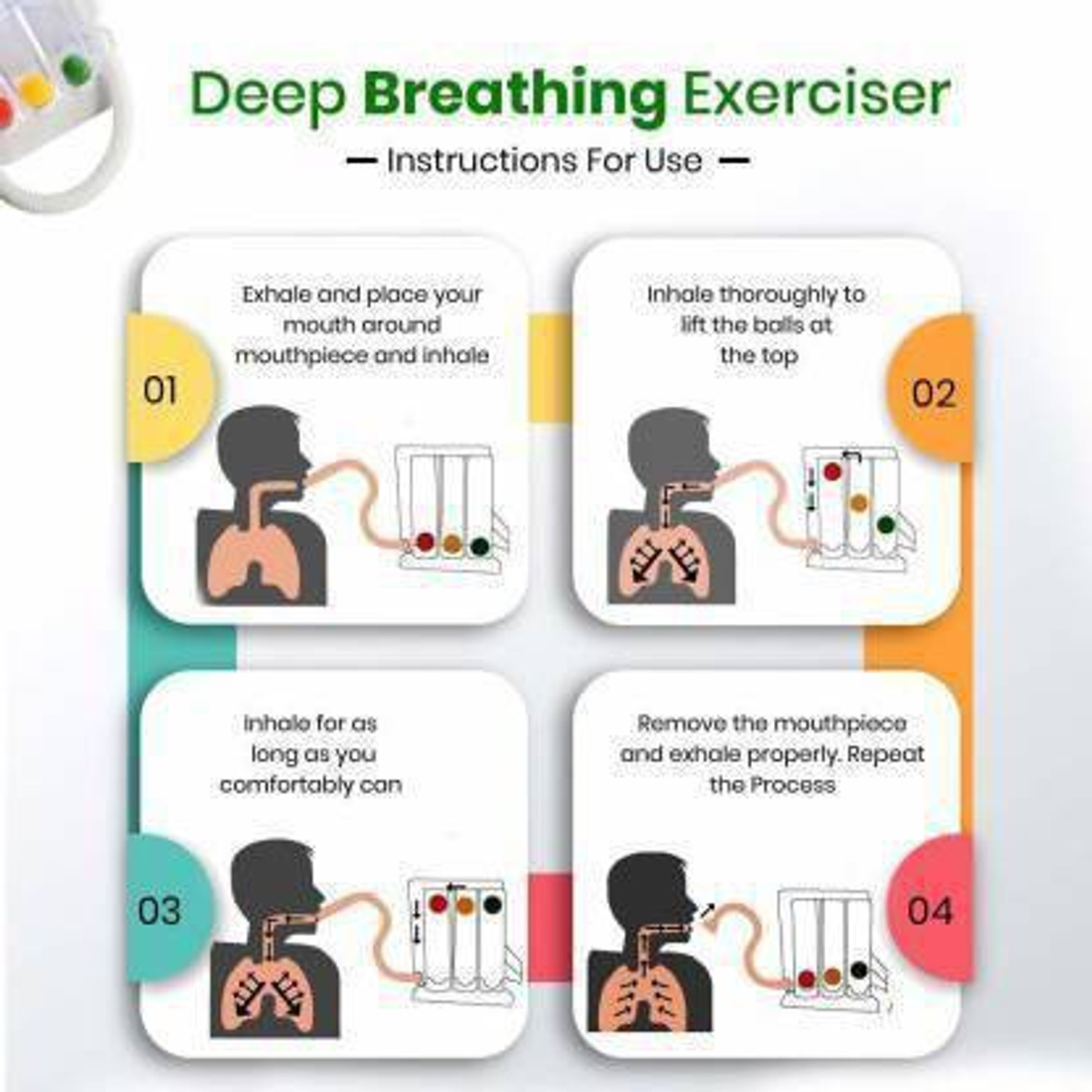 Image of Shop & Shoppee SNS1 - Spirometer / Respirometer / 3-Ball Exerciser / 3-Ball Lung Exerciser Incentive Spirometer Spirometer Respiratory Exerciser