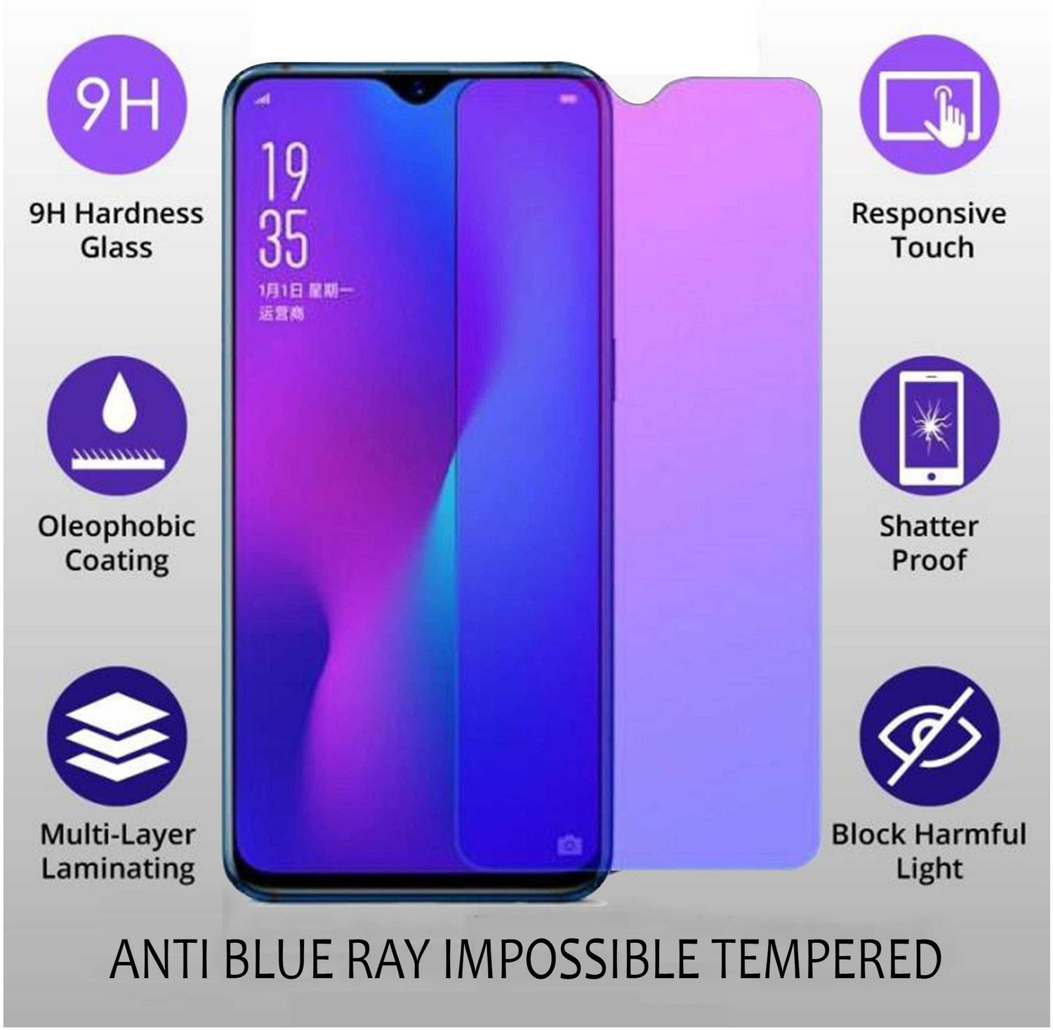 Image of Fasheen Impossible Screen Guard for TECNO CAMON I SKY 3 ( Flexible Antiblue Light )