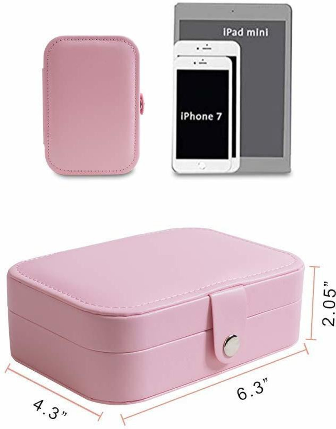 Image of Dherik Tradworld Jewelry Box- Portable Travel Jewelry Box, Small Two-Layer Jewelry Organizer all Vanity Box