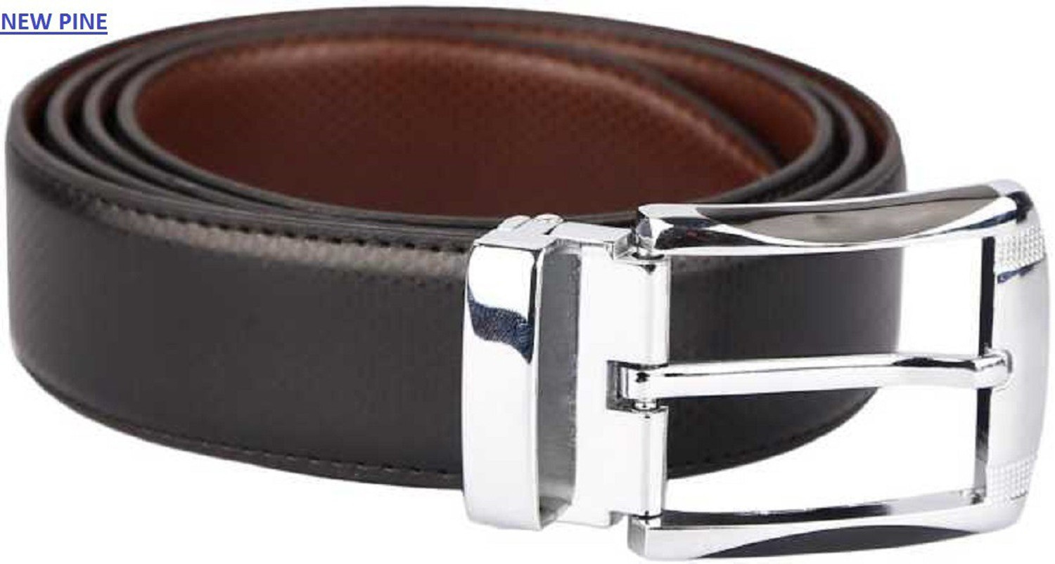 Image of new pine Men Formal, Casual, Party, Evening Black, Brown Artificial Leather Reversible Belt