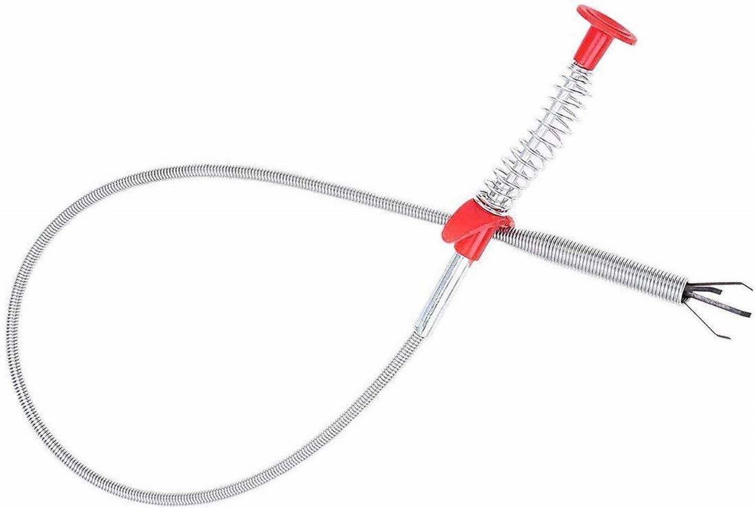 Anadaya Enterprise Stainess Steel Flexible Bending Sink Bathroom Washbasin Drainage Pipe Chock Hair Dirt Remover Opener Cleaner Cleaning Rod Wire Spring Plunger Drain Opener (100 g) Crystal Drain Opener