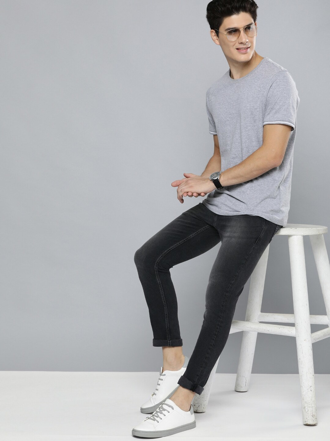 Image of Mast & Harbour Skinny Men Black Jeans