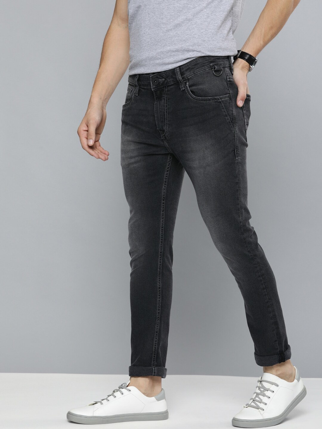 Image of Mast & Harbour Skinny Men Black Jeans