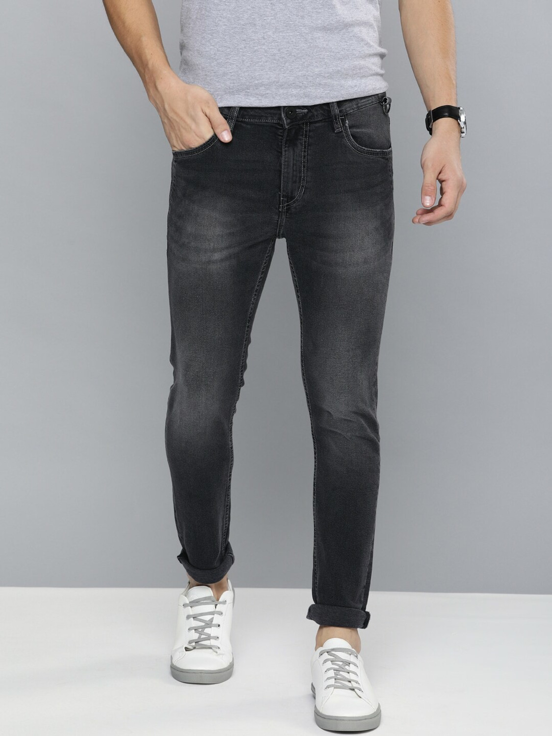 Image of Mast & Harbour Skinny Men Black Jeans