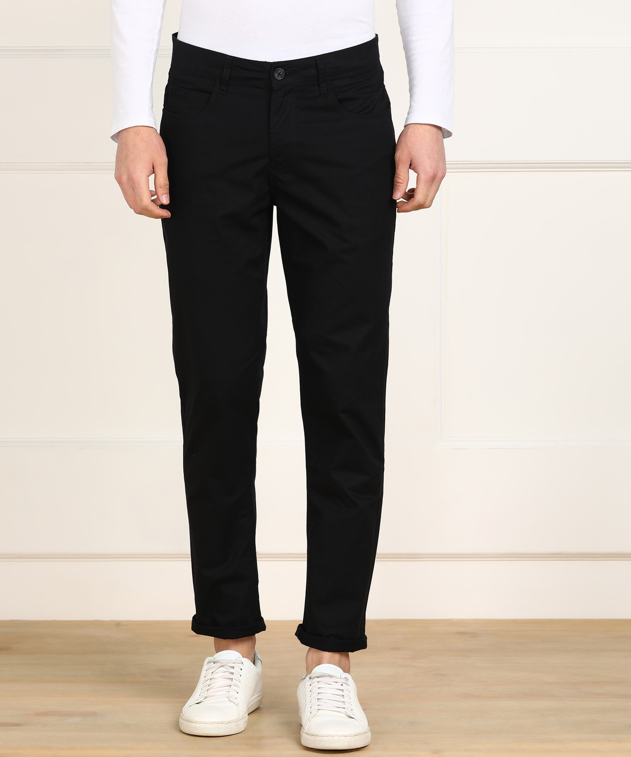 Image of United Colors of Benetton Slim Fit Men Brown Trousers