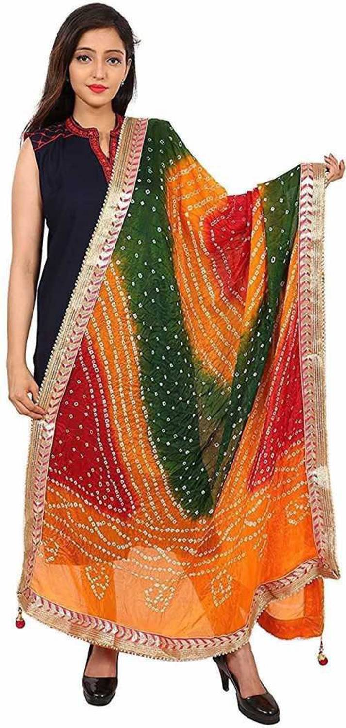 SATGURU COLLECTION Art Silk Woven Multicolor Women Dupatta