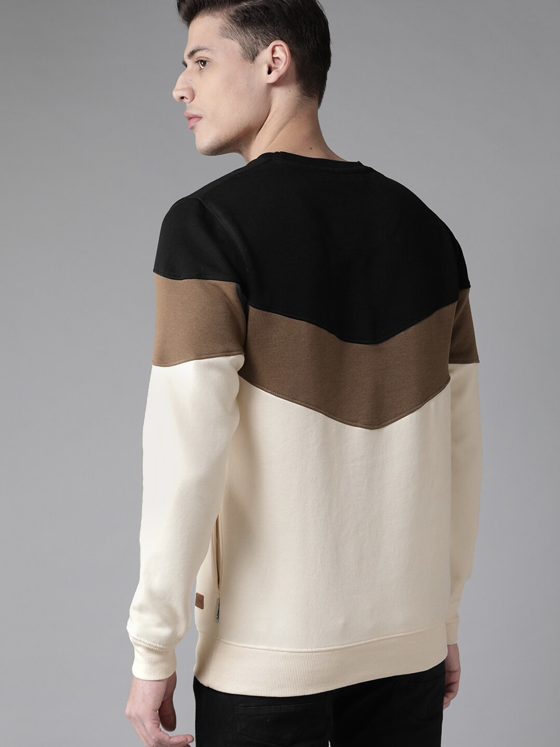 Image of Roadster Full Sleeve Color Block Men Sweatshirt