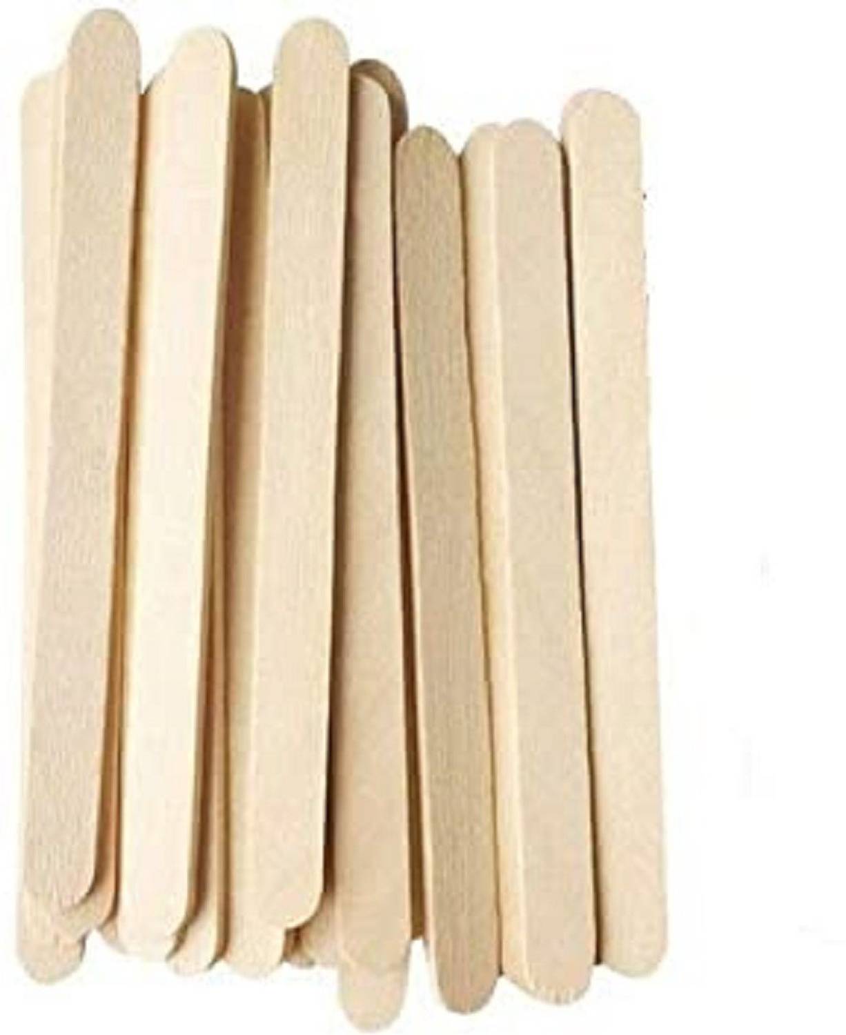 BBS DEAL Natural Wooden Ice Cream Popsicle Sticks for School Projects (Wooden) - Pack of 50
