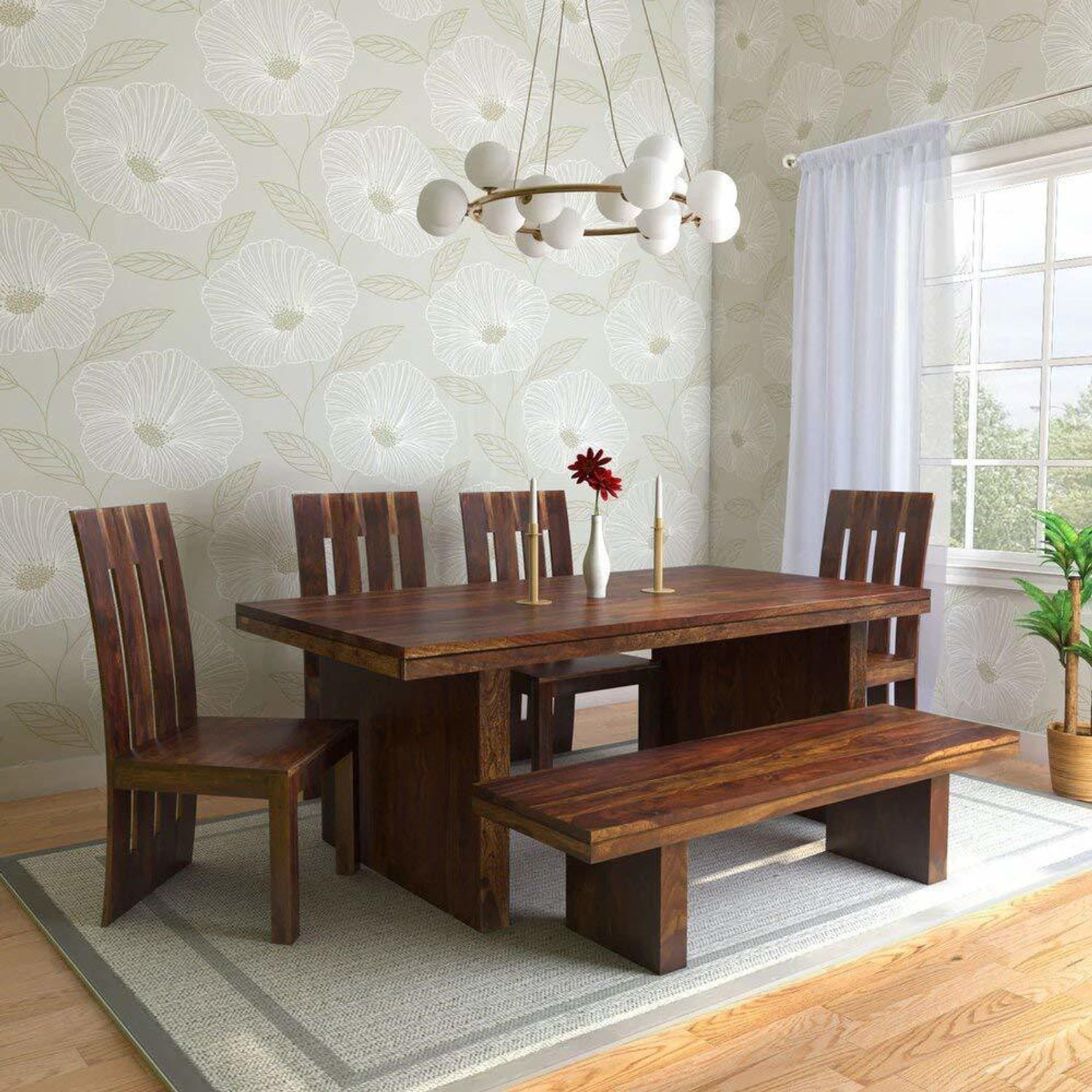 Image of Kendalwood Furniture Solid Wood 6 Seater Dining Set