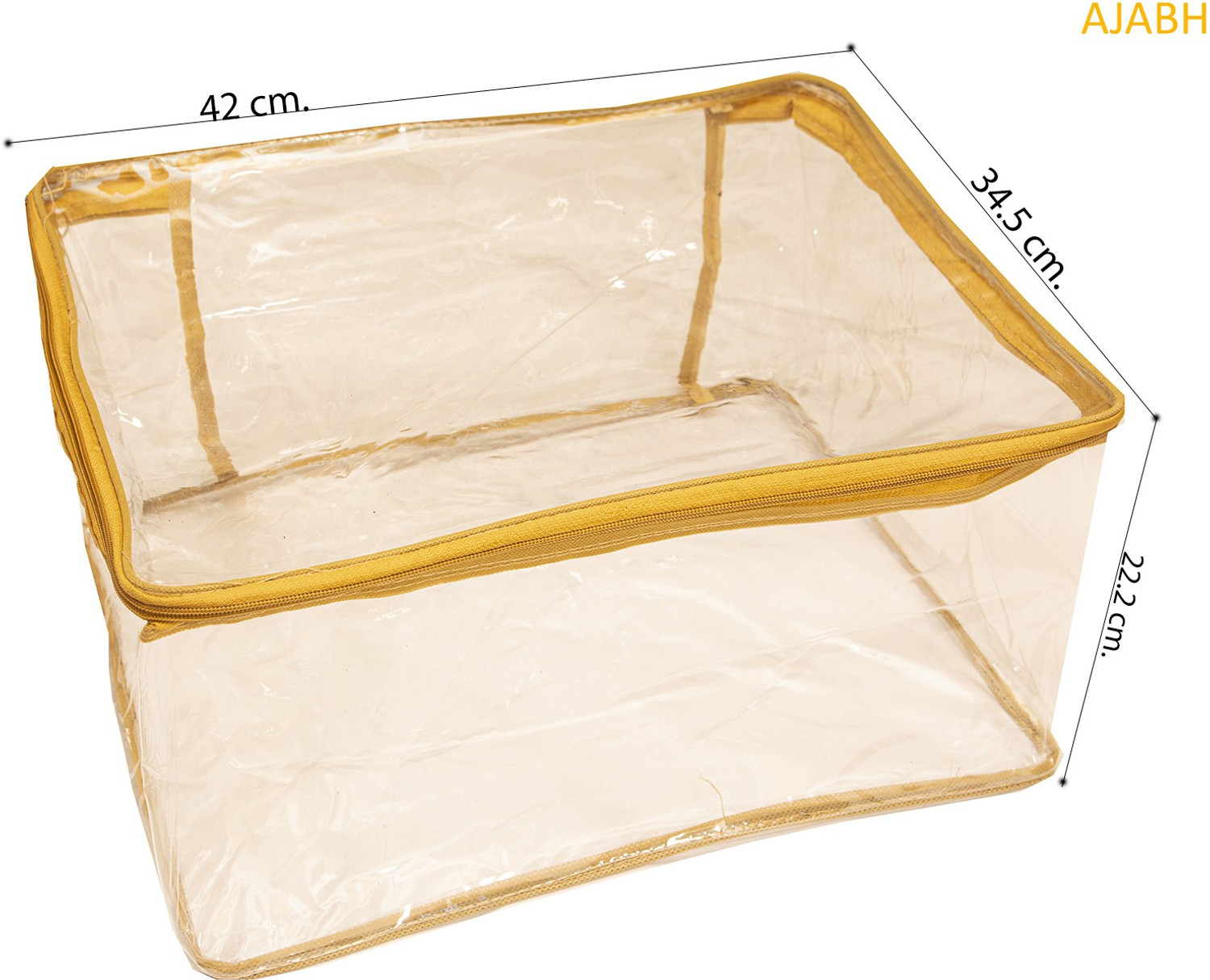 Image of Ajabh High Quality Multipurpose Plain Transparent Saree /Garment Storage Bag (Pack Of 4) TPS00222