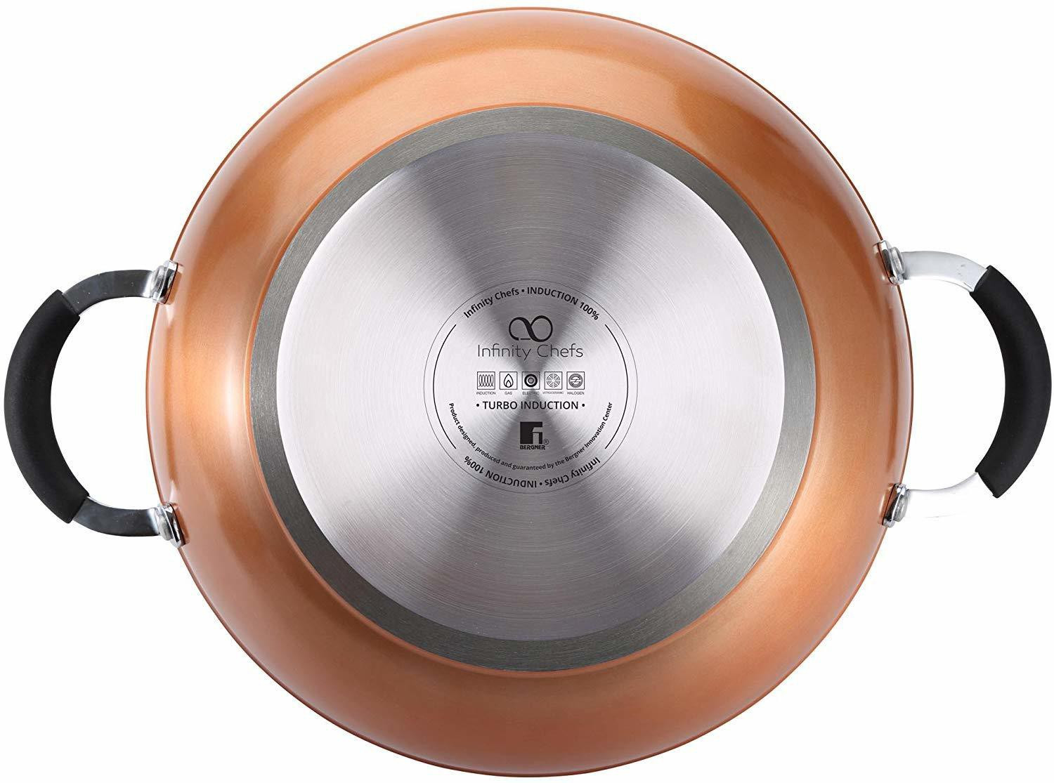 Image of BERGNER Infinity Chefs Forged 2.0 Litres Kadhai 20 cm diameter with Lid 2 L capacity