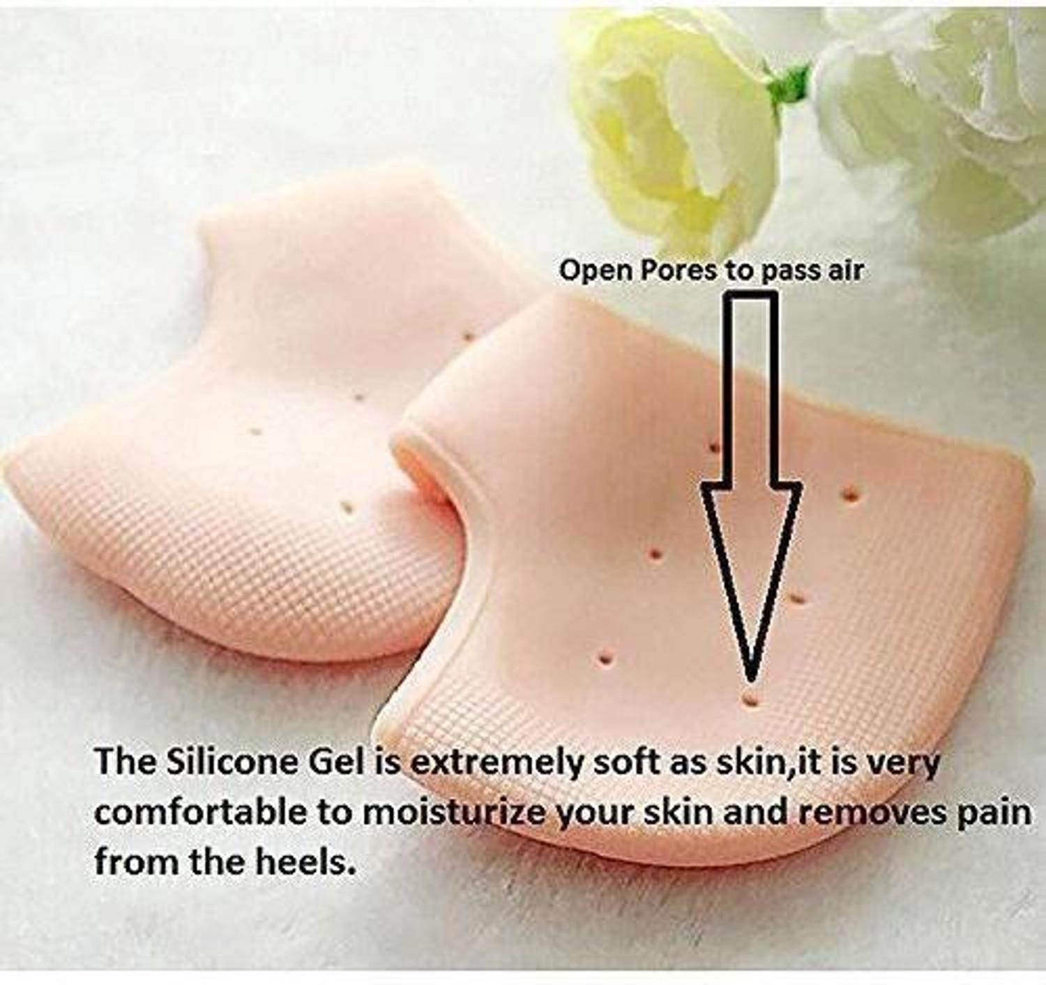 Image of PRAMUKH p0022 Anti Crack Silicon Gel Heel Moisturizing Socks for Foot Care Men Women Heel Support