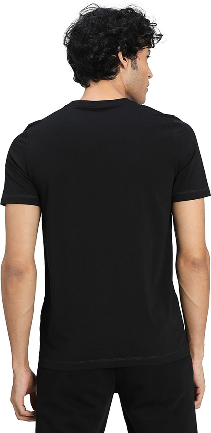 Image of PUMA Solid Men Round Neck Black T-Shirt