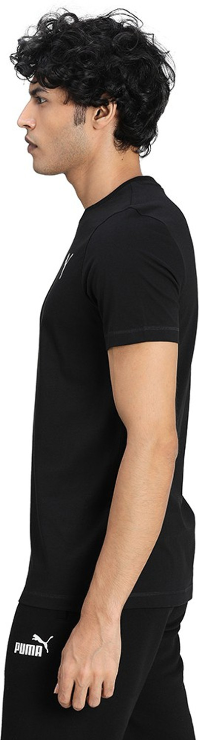 Image of PUMA Solid Men Round Neck Black T-Shirt