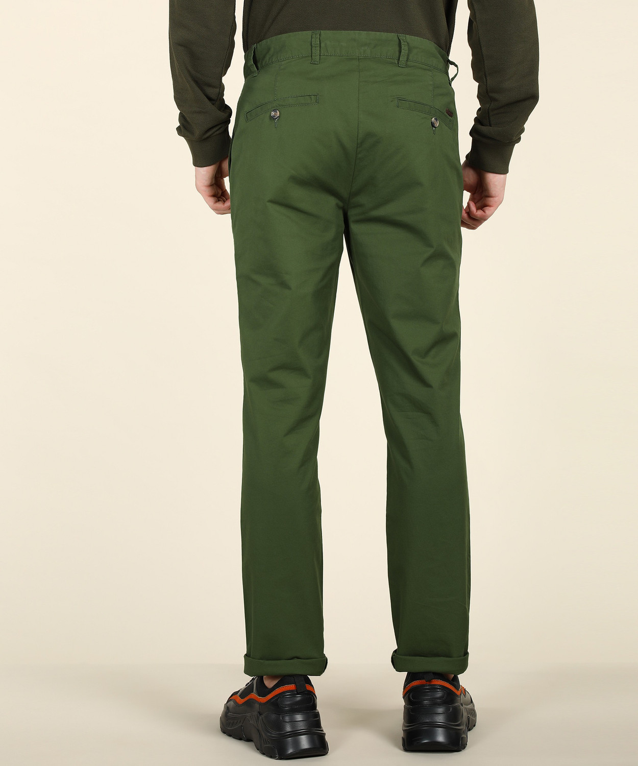 Image of United Colors of Benetton Slim Fit Men Green Trousers