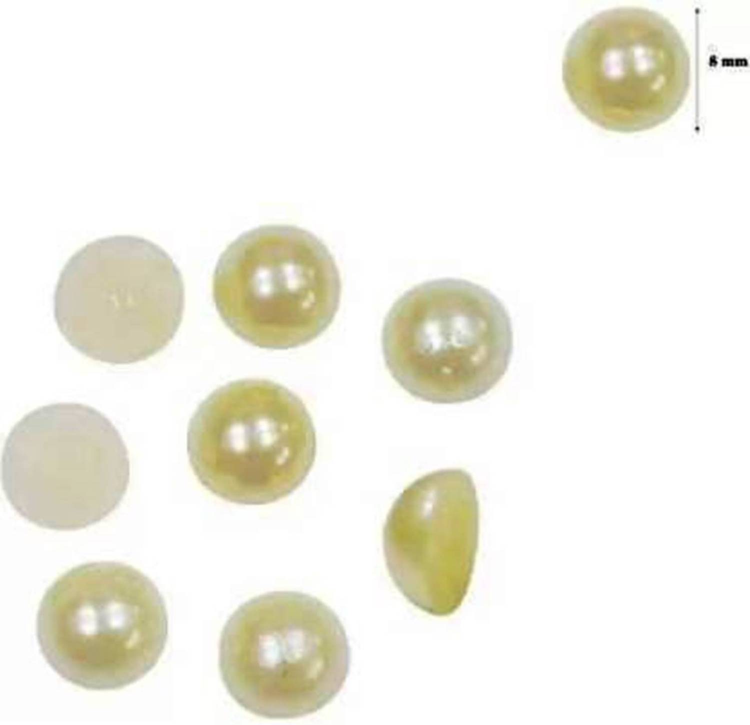 BBS DEAL 6mm Half Cut Pearls (moti),Used in Dresses, Jewellery Formation, Scrap Booking, Wedding Trays Making, Arts and Crafts- Set of 1000 Beads