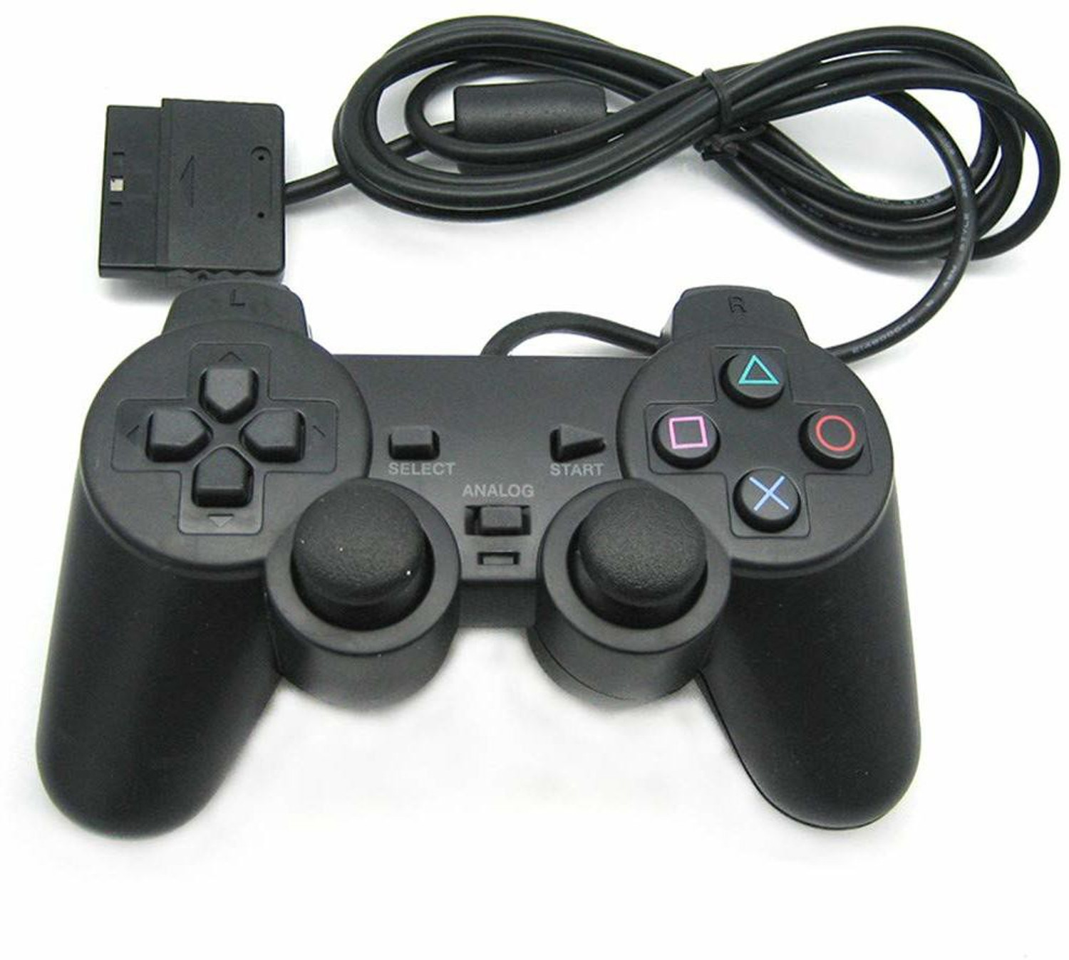 Image of Genesys PS2 Wired Dualshock 2 Remote Controller For Playstation 2 (BLACK) Motion Controller