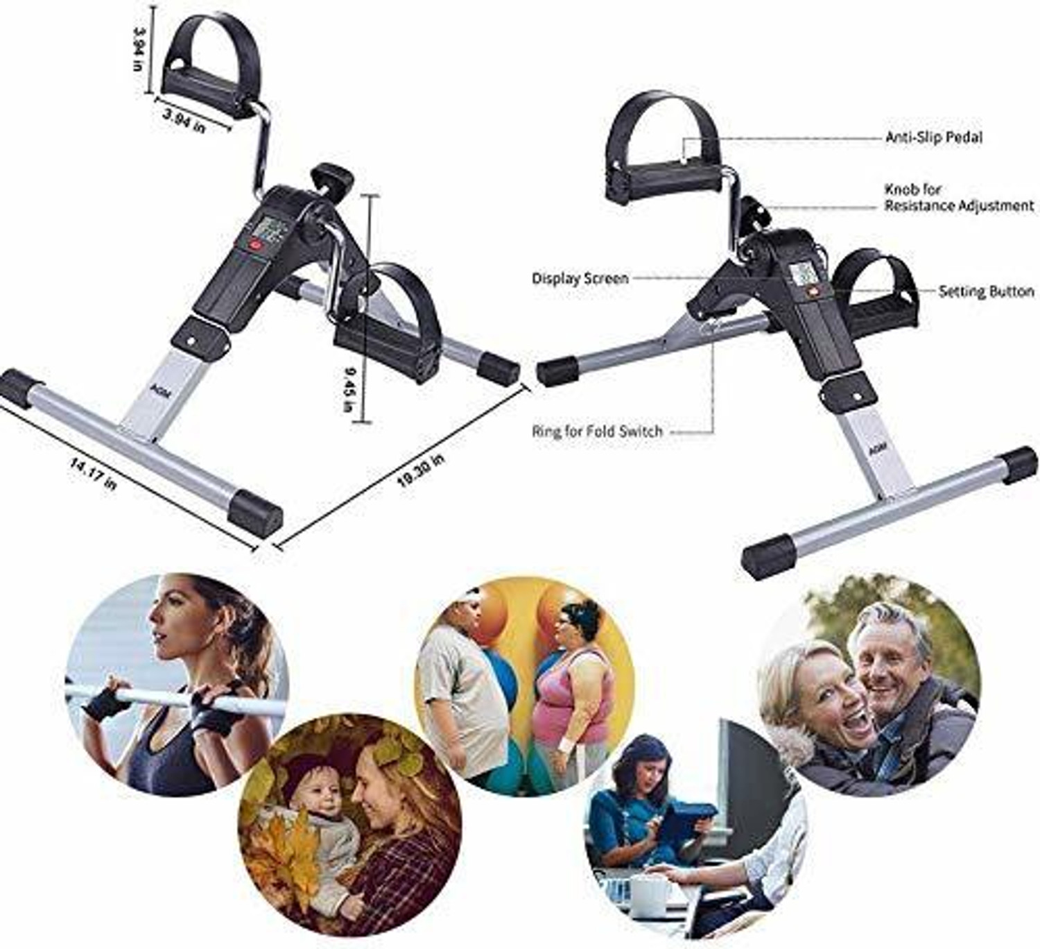 Image of MAITRI ENTERPRISE Mini Pedal Exercise Cycle Folding Bike Foot Cycle Fitness Portable Pedaling M41 Mini Pedal Exerciser Cycle