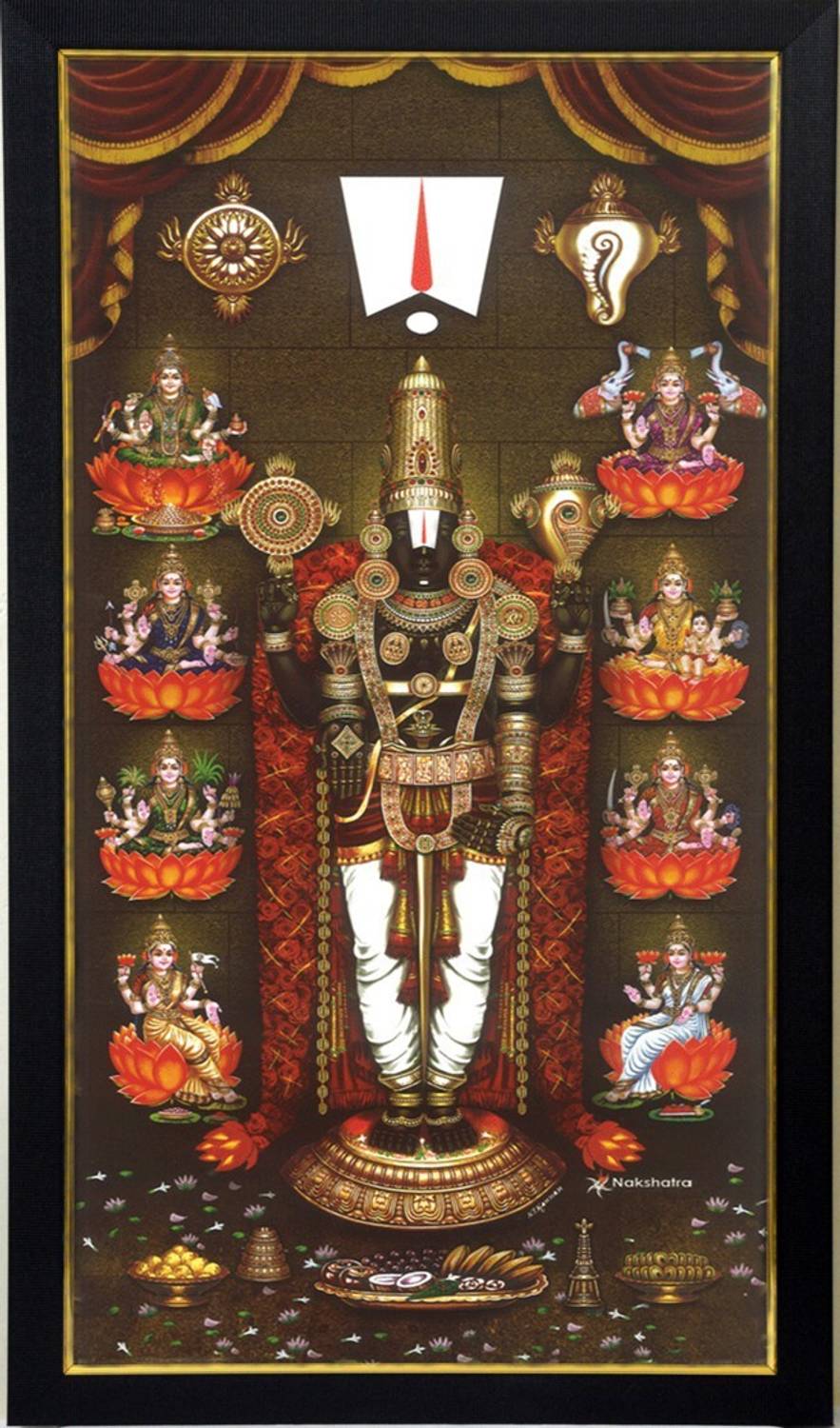 101Temples AstaLakshmi Venkateswara Swamy God Photo Frame Religious Frame